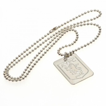 Aston Villa lănțișor de gât cu pandantiv câine Silver Plated Dog Tag & Chain