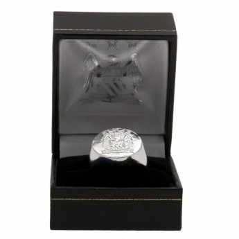 Manchester City inel Silver Plated Crest Ring Medium EC