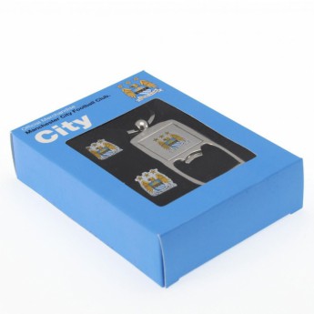 Manchester City set deschizător și butoni Cufflinks & Keyring Bottle Opener Set