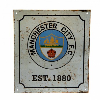 Manchester City semn pe perete Retro Logo Sign