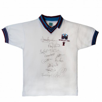 Legende tricou de fotbal West Ham United 1980 FA Cup Final Signed Shirt