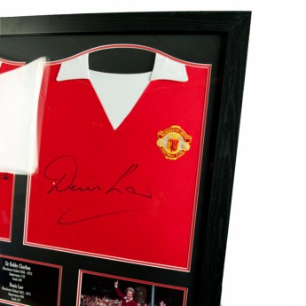 Legende tricou înrămat Manchester United Charlton & Law Signed Shirts (Dual Framed)
