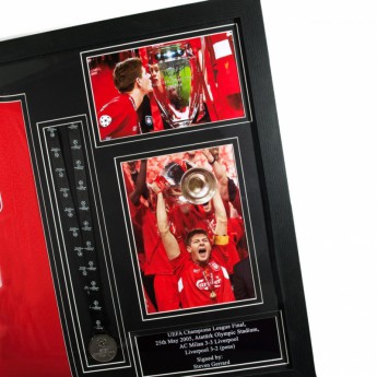 Legende tricou înrămat FC Liverpool Gerrard Signed Shirt Istanbul (Framed)