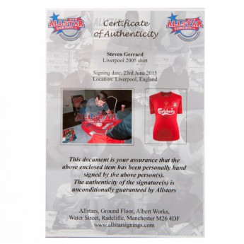 Legende tricou înrămat FC Liverpool Gerrard Signed Shirt Istanbul (Framed)