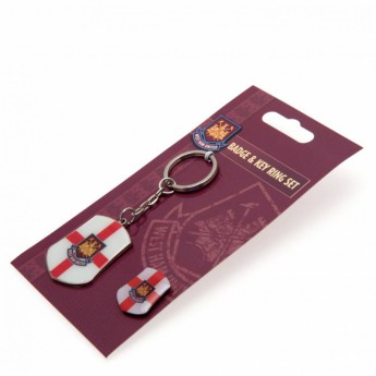 West Ham United breloc și insignă Keyring and Badge Set SG