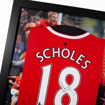 Legende tricou înrămat Manchester United Scholes Signed Shirt (Framed)
