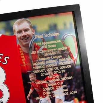 Legende tricou înrămat Manchester United Scholes Signed Shirt (Framed)