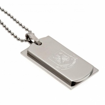 West Ham United lănțișor de gât cu pandantiv câine Double Dog Tag & Chain CT