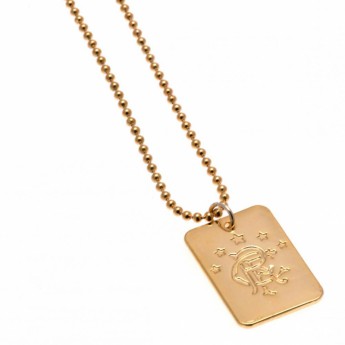 FC Rangers lănțișor de gât cu pandantiv câine Gold Plated Dog Tag & Chain