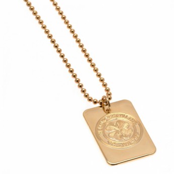 FC Celtic lănțișor de gât cu pandantiv câine Gold Plated Dog Tag & Chain