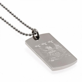 Manchester City lănțișor de gât cu pandantiv câine Engraved Dog Tag & Chain EC