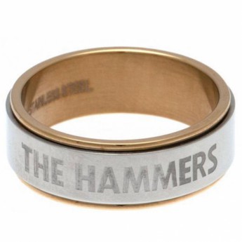West Ham United inel Bi Colour Spinner Ring X-Small CT