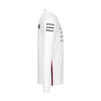 Mercedes AMG Petronas tricou de bărbați cu mânecă lungă white F1 Team 2019