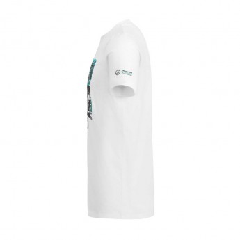 Mercedes AMG Petronas tricou de bărbați white Hamilton Graphic F1 Team 2019