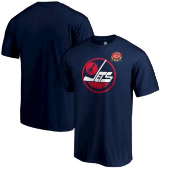 Winnipeg Jets tricou de bărbați 2019 Heritage Classic Primary Logo Navy