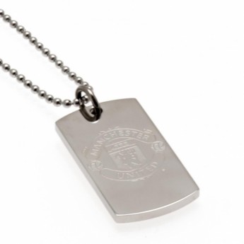 Manchester United lănțișor de gât cu pandantiv câine Engraved Dog Tag & Chain