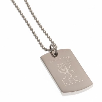 FC Liverpool lănțișor de gât cu pandantiv câine Champions Of Europe Engraved Dog Tag & Chain