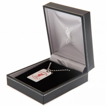 FC Liverpool lănțișor de gât cu pandantiv câine Champions Of Europe Colour Crest Dog Tag & Chain