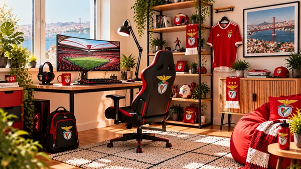 Inspirație pentru colțul de lucru al unui suporter SL Benfica