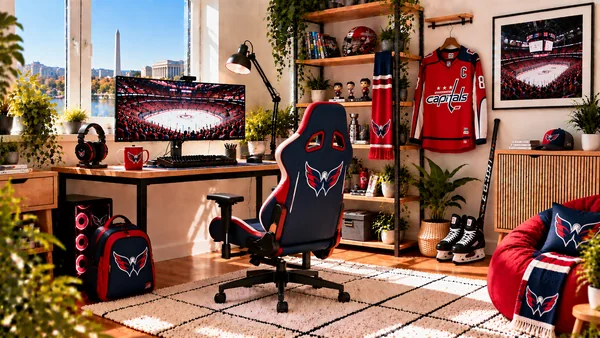 Inspirație pentru colțul de lucru al unui suporter Washington Capitals