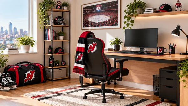 Inspirație pentru colțul de lucru al unui suporter New Jersey Devils