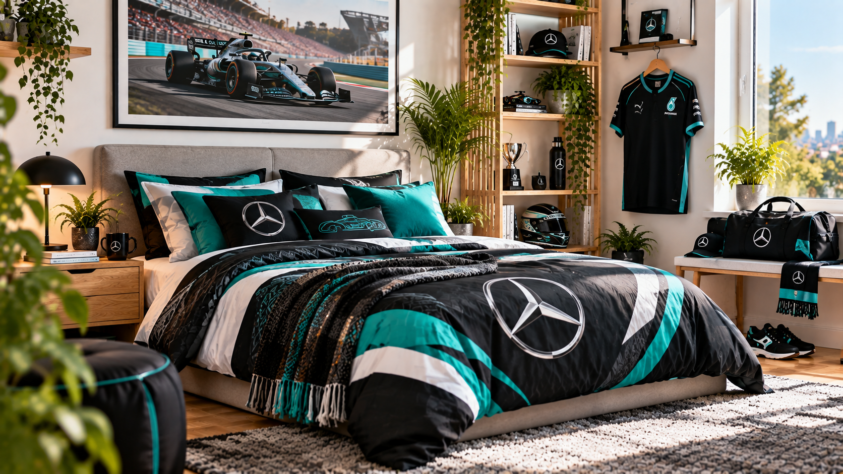 Inspirație pentru camera unui suporter Mercedes AMG Petronas