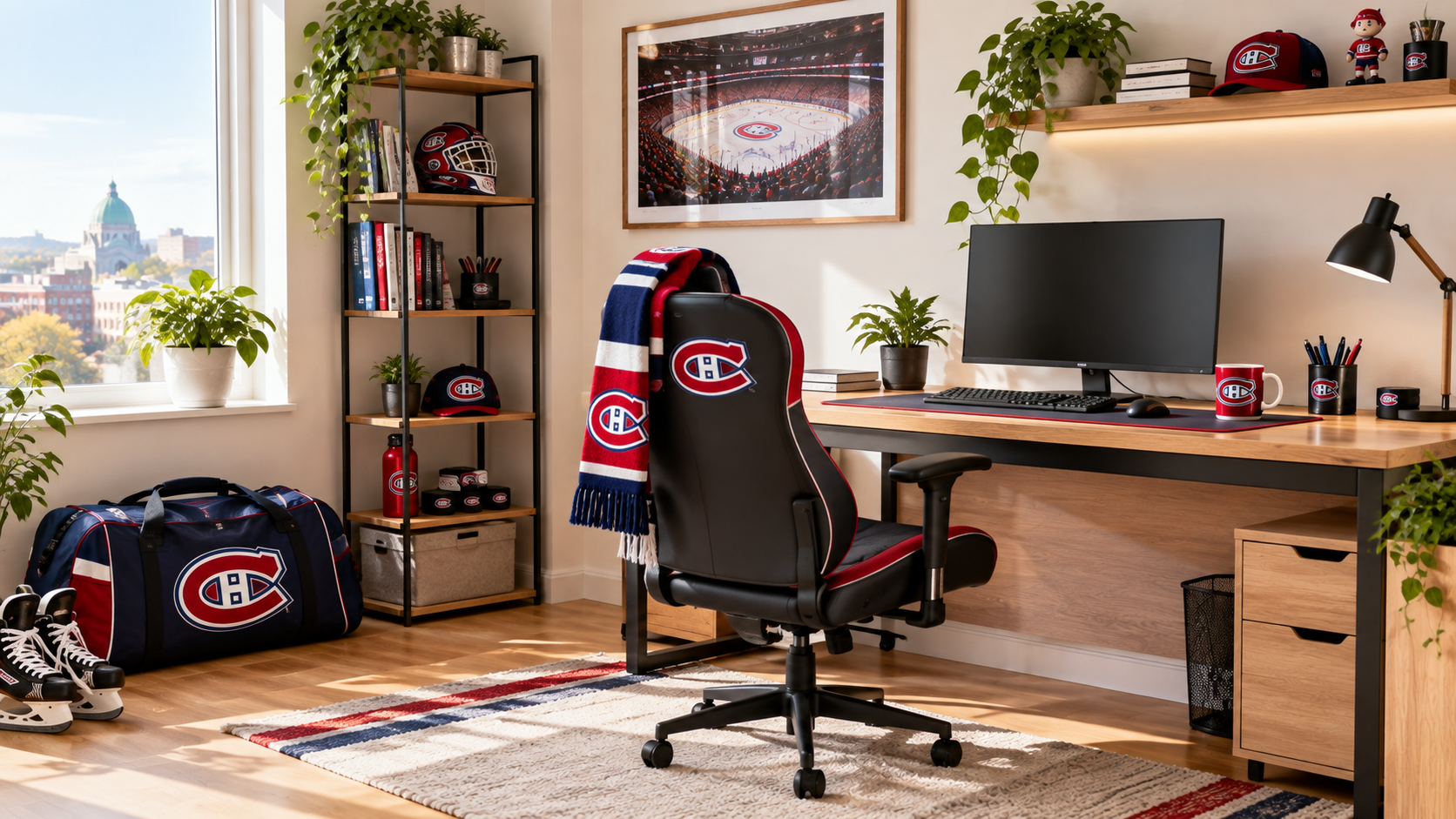 Inspirație pentru colțul de lucru al unui suporter Montreal Canadiens