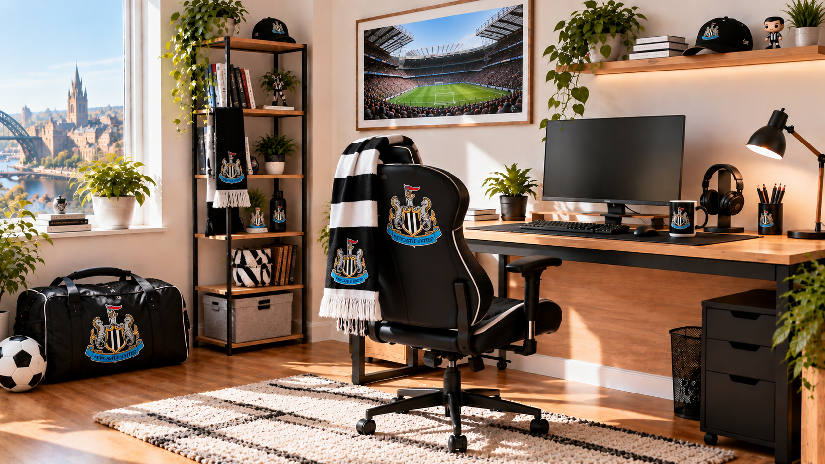 Inspirație pentru colțul de lucru al unui suporter Newcastle United
