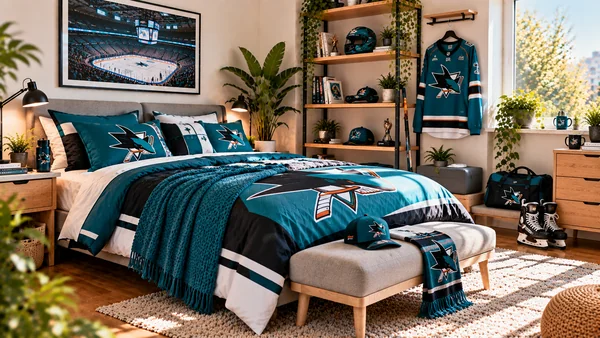 Inspirație pentru camera unui suporter San Jose Sharks
