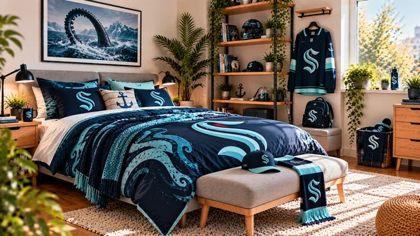 Inspirație pentru camera unui suporter Seattle Kraken