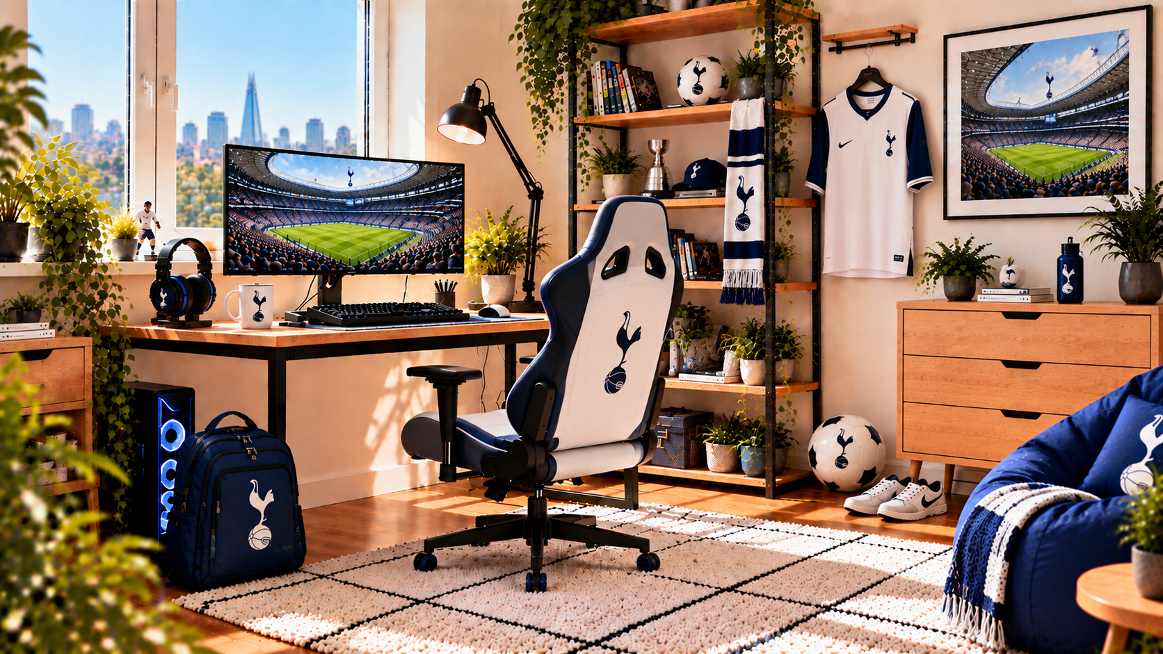 Inspirație pentru colțul de lucru al unui suporter Tottenham Hotspur