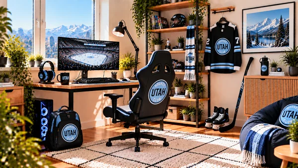 Inspirație pentru colțul de lucru al unui suporter Utah Hockey Club