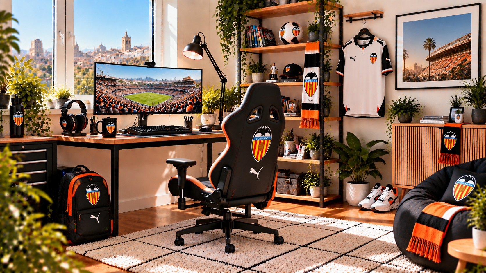 Inspirație pentru colțul de lucru al unui suporter Valencia CF