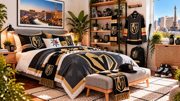 Inspirație pentru camera unui suporter Vegas Golden Knights