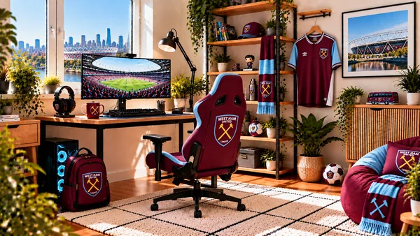 Inspirație pentru colțul de lucru al unui suporter West Ham United